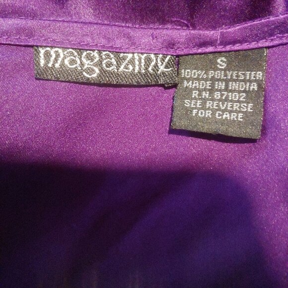 Magazine Clothing Co. Purple Fairy Goth Grunge Whimsy Y2K Baby Boll Satin Top S - Picture 11 of 12